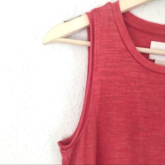 MAEVE Knotted Tank Top‎ Sleeveless Side Tie Burnout Anthro Faded Red XS New - Picture 4 of 7